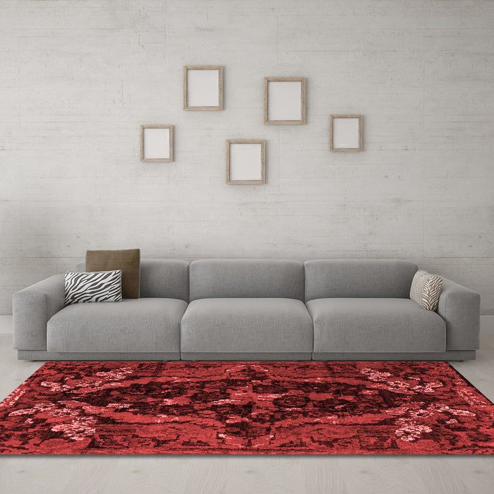 Bohemian Red Washable Rugs
