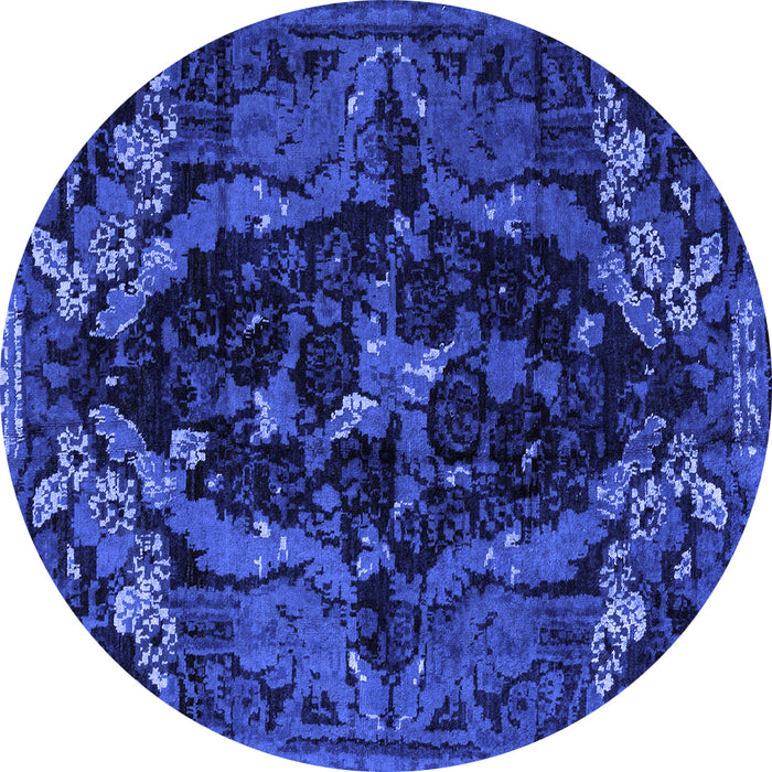 Round Persian Blue Bohemian Rug, abs4531blu