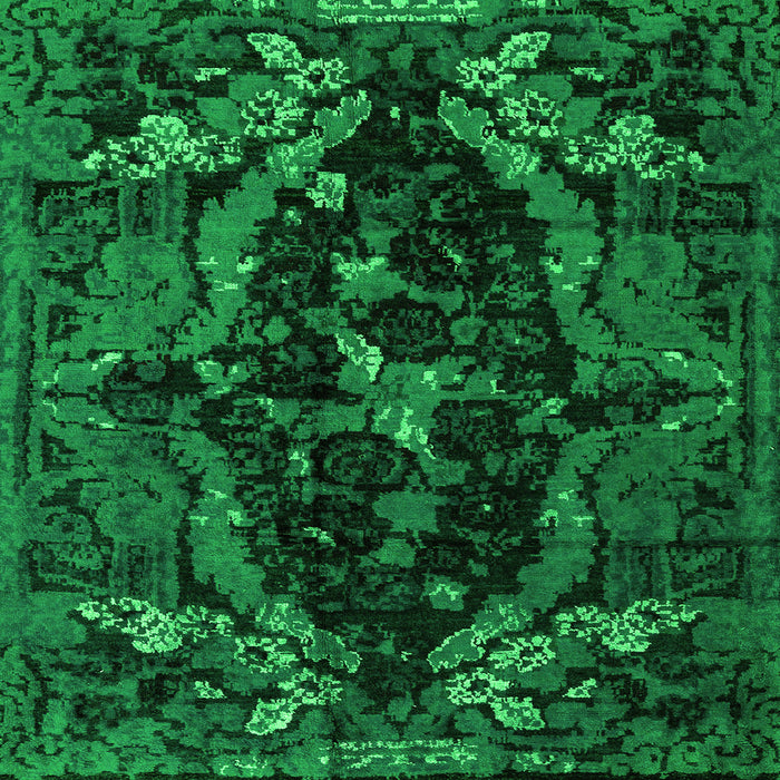 Square Persian Green Bohemian Rug, abs4531grn