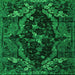 Square Persian Green Bohemian Rug, abs4531grn