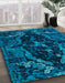 Machine Washable Abstract Lapis Blue Rug in a Family Room, wshabs4531