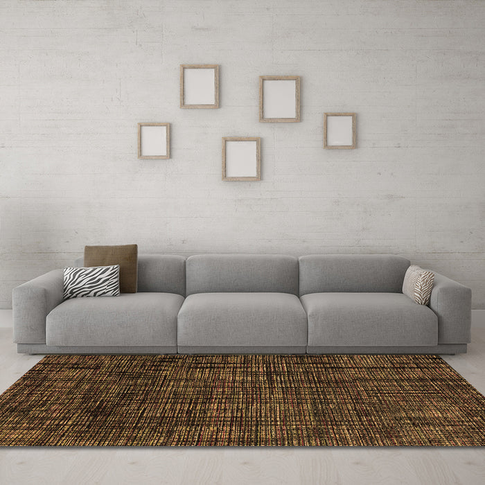 Machine Washable Abstract Brown Modern Rug in a Living Room,, wshabs4532brn