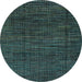 Round Abstract Light Blue Modern Rug, abs4532lblu