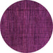 Round Machine Washable Abstract Pink Modern Rug, wshabs4532pnk