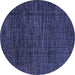 Round Abstract Blue Modern Rug, abs4532blu