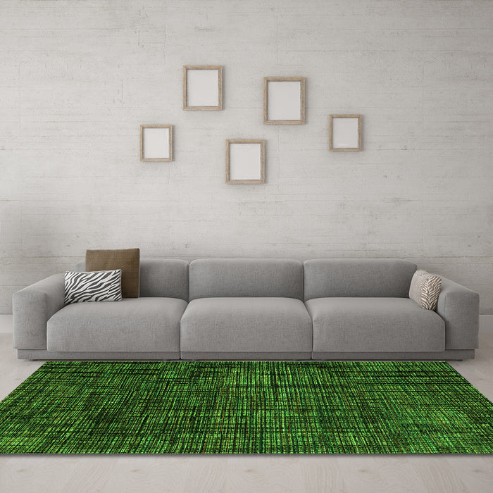 Machine Washable Abstract Green Modern Area Rugs in a Living Room,, wshabs4532grn