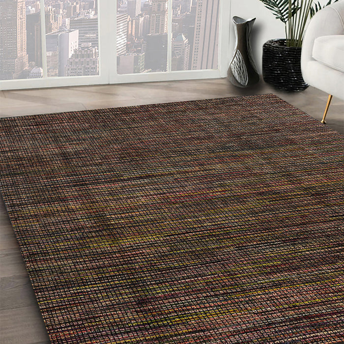 Abstract Brown Modern Rug in Family Room, abs4532