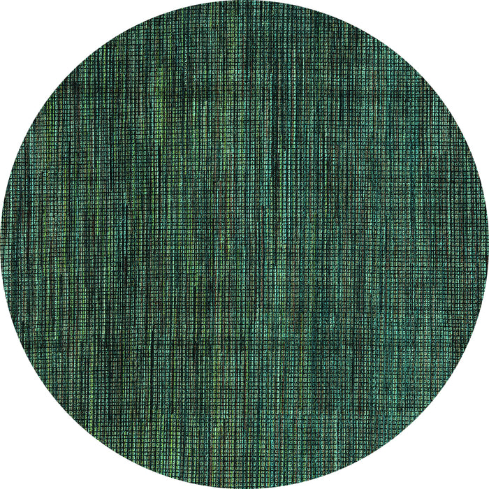 Round Machine Washable Abstract Turquoise Modern Area Rugs, wshabs4532turq