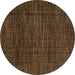 Round Abstract Brown Modern Rug, abs4532brn