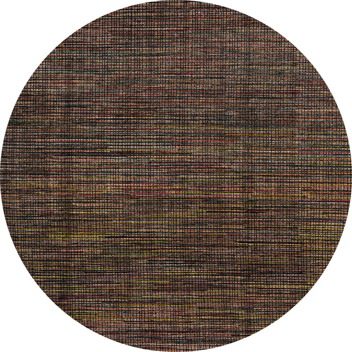 Round Abstract Brown Modern Rug, abs4532