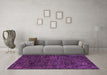 Machine Washable Abstract Purple Modern Area Rugs in a Living Room, wshabs4532pur