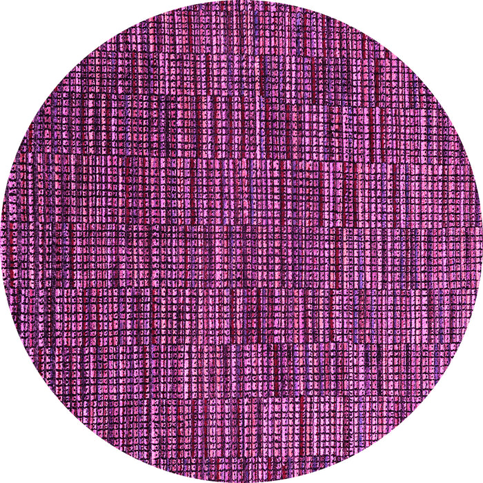 Round Machine Washable Abstract Pink Modern Rug, wshabs4533pnk