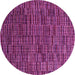 Round Machine Washable Abstract Pink Modern Rug, wshabs4533pnk