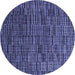 Round Machine Washable Abstract Blue Modern Rug, wshabs4533blu