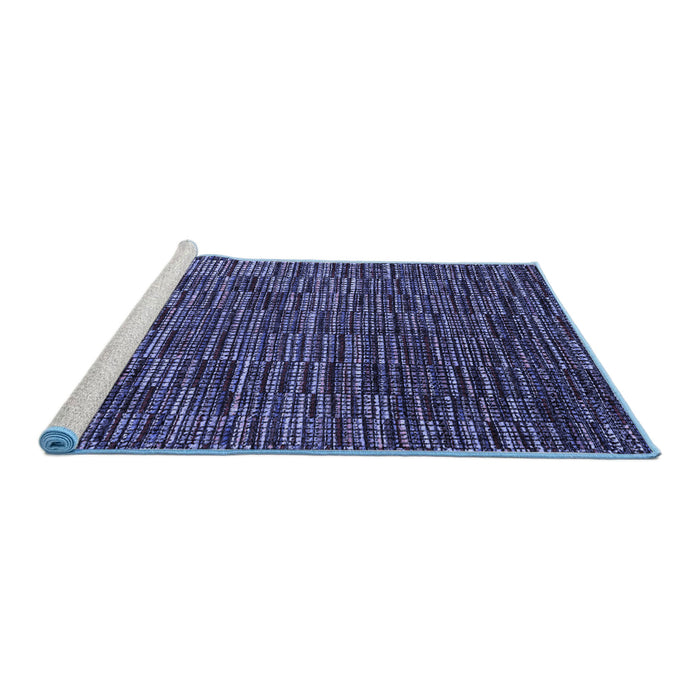 Sideview of Machine Washable Abstract Blue Modern Rug, wshabs4533blu