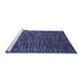 Sideview of Machine Washable Abstract Blue Modern Rug, wshabs4533blu