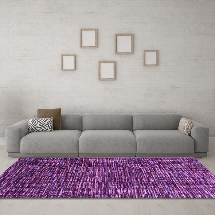 Machine Washable Abstract Purple Modern Area Rugs in a Living Room, wshabs4533pur