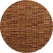 Round Machine Washable Abstract Orange Modern Area Rugs, wshabs4533org