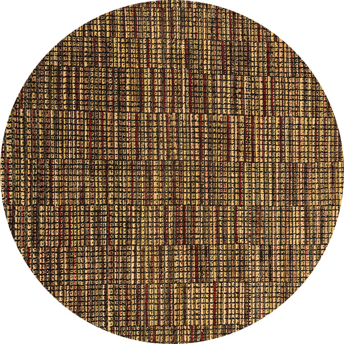 Round Abstract Brown Modern Rug, abs4533brn