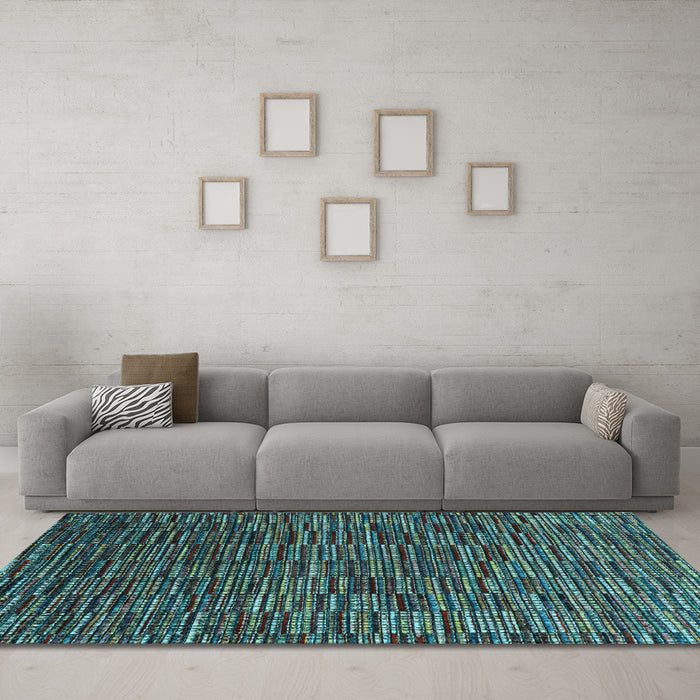 Machine Washable Abstract Light Blue Modern Rug in a Living Room, wshabs4533lblu