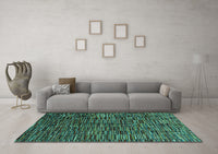 Machine Washable Abstract Turquoise Modern Rug, wshabs4533turq