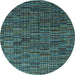 Round Machine Washable Abstract Light Blue Modern Rug, wshabs4533lblu