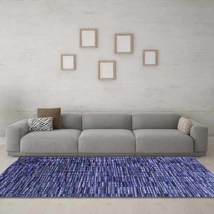 Machine Washable Abstract Blue Modern Rug in a Living Room, wshabs4533blu