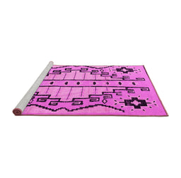Sideview of Machine Washable Abstract Pink Modern Rug, wshabs4534pnk