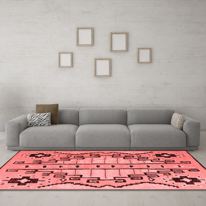 Modern Red Washable Rugs