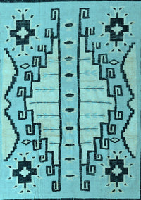 Abstract Light Blue Modern Rug, abs4534lblu