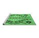 Sideview of Machine Washable Abstract Emerald Green Modern Area Rugs, wshabs4534emgrn