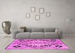 Machine Washable Abstract Pink Modern Rug in a Living Room, wshabs4534pnk