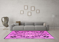 Machine Washable Abstract Pink Modern Rug, wshabs4534pnk