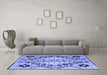 Machine Washable Abstract Blue Modern Rug in a Living Room, wshabs4534blu