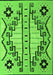 Abstract Green Modern Rug, abs4534grn