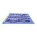 Sideview of Machine Washable Abstract Blue Modern Rug, wshabs4534blu