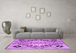 Machine Washable Abstract Purple Modern Area Rugs in a Living Room, wshabs4534pur