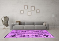 Machine Washable Abstract Purple Modern Rug, wshabs4534pur