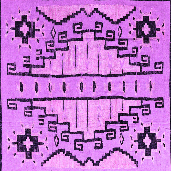 Square Machine Washable Abstract Purple Modern Area Rugs, wshabs4534pur