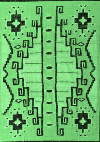 Abstract Emerald Green Modern Rug, abs4534emgrn