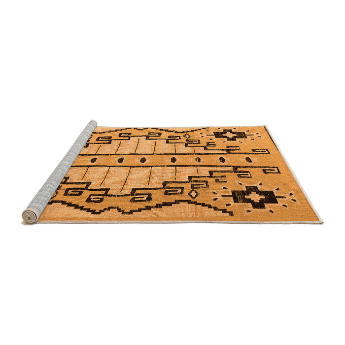 Sideview of Machine Washable Abstract Orange Modern Area Rugs, wshabs4534org