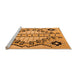 Sideview of Machine Washable Abstract Orange Modern Area Rugs, wshabs4534org