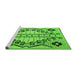 Sideview of Machine Washable Abstract Green Modern Area Rugs, wshabs4534grn