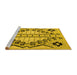 Sideview of Machine Washable Abstract Yellow Modern Rug, wshabs4534yw