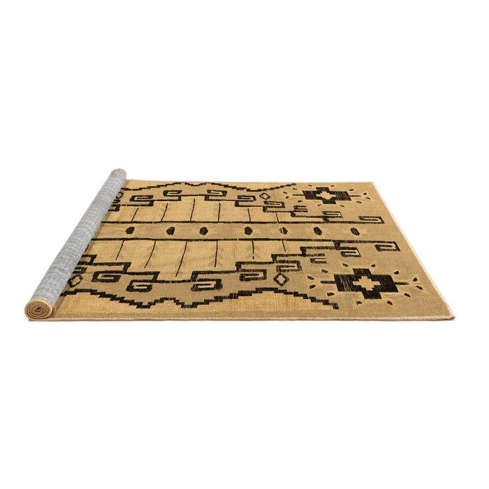 Sideview of Machine Washable Abstract Brown Modern Rug, wshabs4534brn