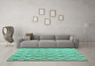 Machine Washable Abstract Turquoise Modern Area Rugs in a Living Room,, wshabs4535turq