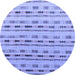 Round Abstract Blue Modern Rug, abs4535blu