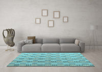 Machine Washable Abstract Light Blue Modern Rug, wshabs4535lblu