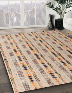 Abstract Dark Gold Brown Modern Rug in Family Room, abs4535