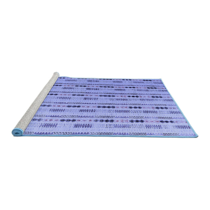 Sideview of Machine Washable Abstract Blue Modern Rug, wshabs4535blu